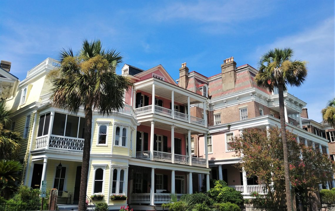This beautiful set of houses on South Battery is anchored by the Stevens-Lathers House on the right. Housed within the building is the Battery Carriage Inn -- known not only for its great location across from White Point Garden, but for its collection of ghosts as well.  You can stay there, but  you never know who might join you.
