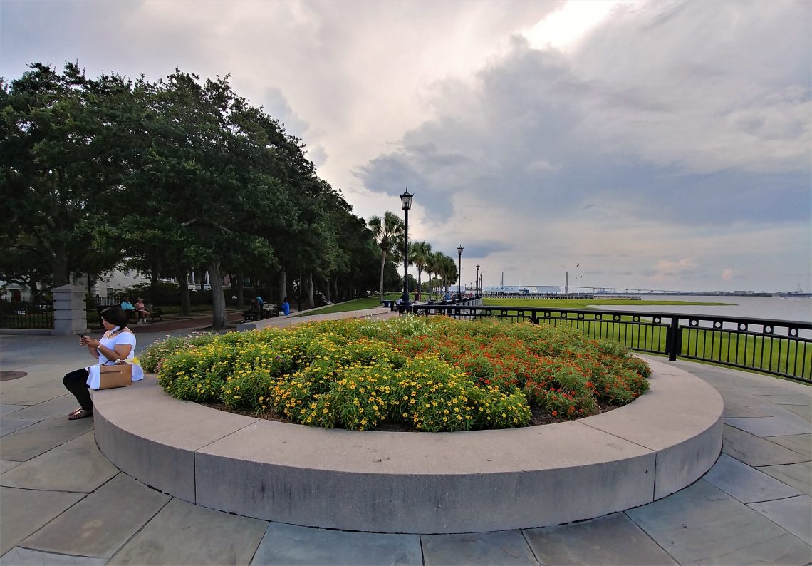 This well situated flowerbed can be found in Joe Riley Waterfront Park, which has been renamed to honor the wonderful Joseph P. Riley Jr. -- long time mayor of Charleston.