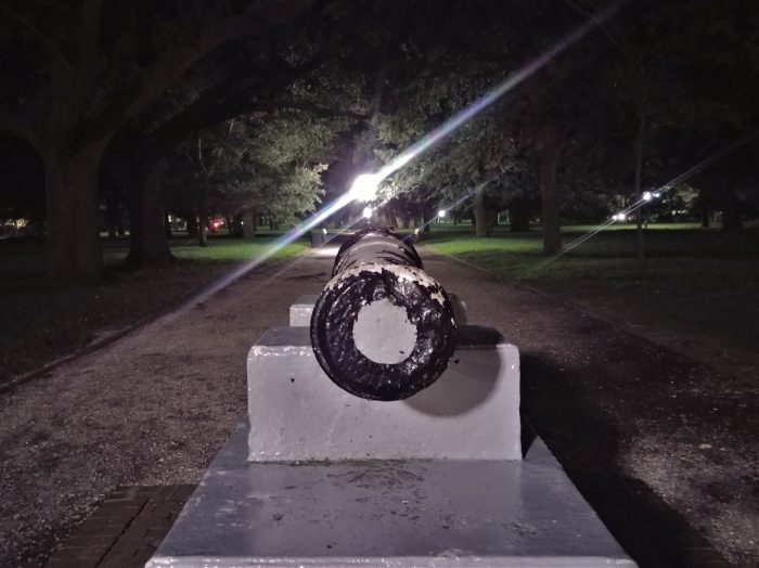 This four pound cannon is thought to have been made in France and was used by the American forces during the Revolutionary War. You can find it in White Point Garden, on the King Street side.