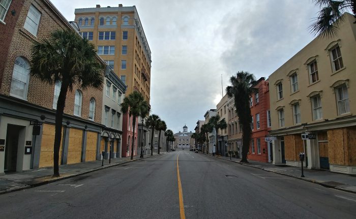 Broad Street has mostly foot traffic on a pre-Hurricane Florence morning. The Old Exchange Building, which was completed in 1771 and is one of the most significant colonial buildings in the United States, anchors the street. Even the ghosts in the Provost Dungeon under the building seem to be having a quiet morning.