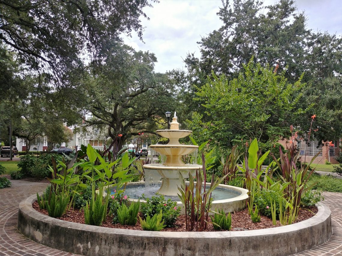 One of the smallest parks in Charleston, Allan Park is on land that was donated to the city by Mrs. Amey Allan -- the widow of James Allan who developed most of the eastern half of Hampton Park Terrace.