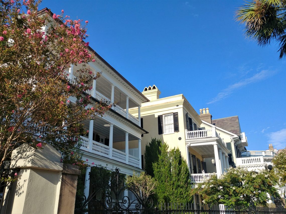 These wonderful houses on South Battery are directly across from the beautiful White Point Garden. Each of their porches has a fantastic view of the park.