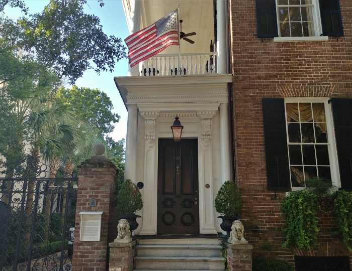 This beautiful entrance on Tradd Street leads into a house built c. 1850 by William C. Bee, the owner one of the leading blockade running businesses in Charleston.