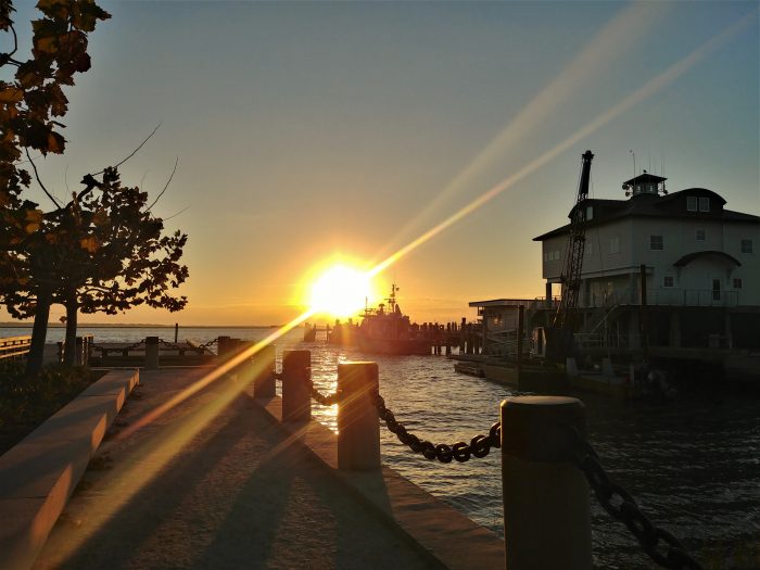 The Joe Riley Waterfront Park is one of the great places to see the sunrise in Charleston. 