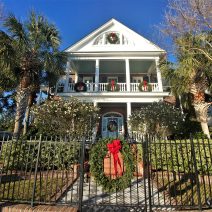 This beautiful house, on Murray Boulevard, is nicely dressed for the holidays. With a wonderful view of the Low Battery and the Ashley River, whether look at or from the house.