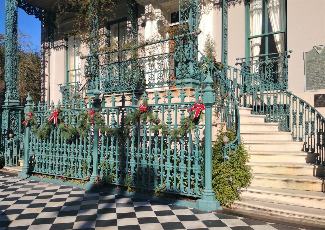 The John Rutledge House on Broad Street dresses up for the holidays.