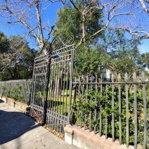 This fence and gate on Vanderhorst Street help frame a house located on Thomas Street -- that was built and sold in 1833 to Robert Barnwell Rhett, who was best known as the "Father of  Secession."