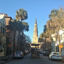 A classic Charleston scene. St. Philip's is certainly one of the iconic churches in the Holy City. While this church building was erected in 1836 (it being the third one for the congregation), the steeple was added between 1848 and 1850.