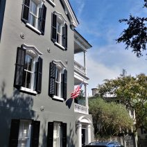 This handsome house can be found on Church Street -- in the block above White Point Garden and below Atlantic Street. Church is paved with bricks at this point, which is an uncommon surface in Charleston.