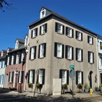 This beautiful corner is the intersection of Tradd and Church Streets. It traces its roots to well before the American Revolution. George Washington even slept just a few houses up the street on a presidential visit to Charleston in 1791.