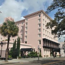 The Mills House hotel on Meeting Street, traces its history back to 1853. Fortunately, it survived all the destruction in Charleston during the Civil War, which allowed it to host Glimpses' wedding reception in 1999  :)
