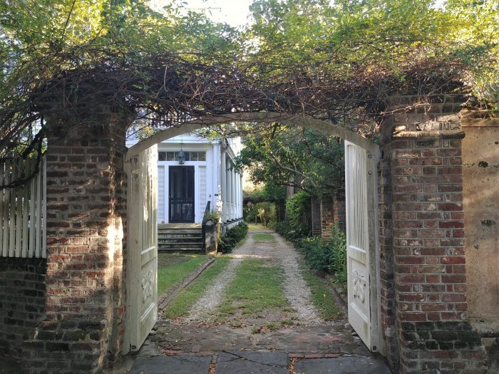 This country looking lane is actually a driveway on Tradd Street, in the heart of the the South of Broad neighborhood.