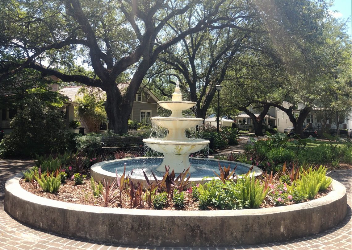 This beautiful fountain can be found in one of Charleston’s very cool pocket parks — Allan Park on Ashley Avenue.