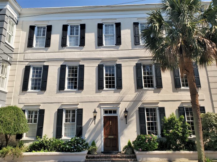 Built in 1838, this handsome house on Society Street is located in the Ansonborough neighborhood. Ansonborough is the original "borough" of Charleston -- which dates back to at least 1726.