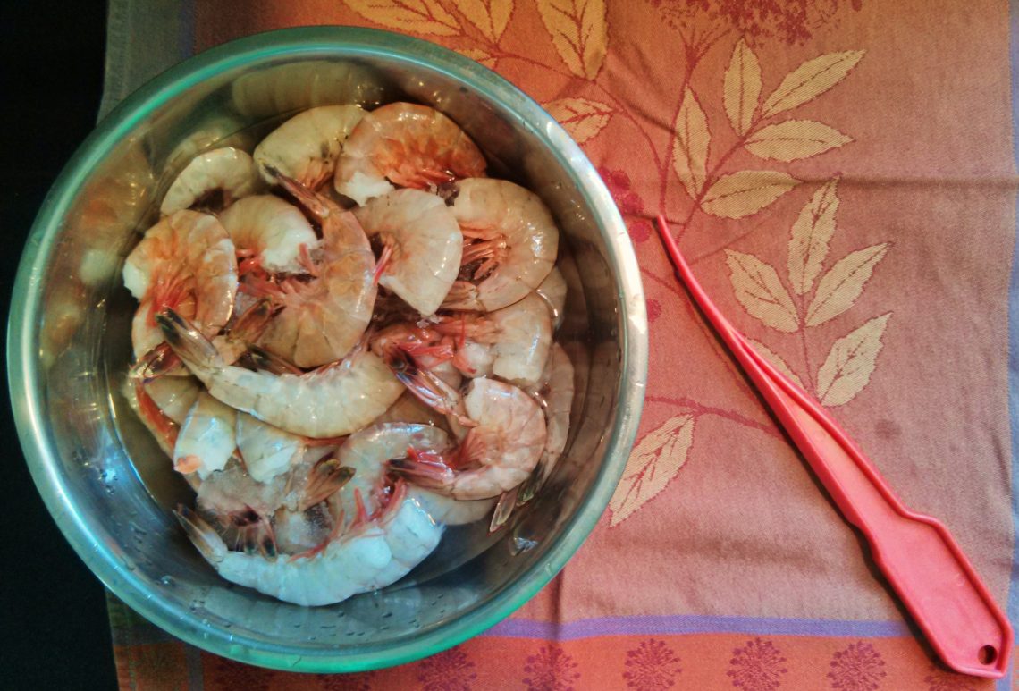 Lowcountry shrimp is the best there is! There is nothing like getting it fresh off the boat, using the nifty red tool to peel and de-vein them, and then boiling them up in a Frogmore stew or making a shrimp cocktail. Mmmmmmm...
