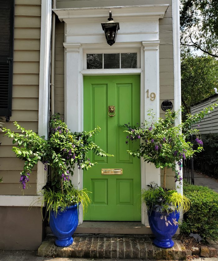 A beautiful Charleston door on Short Street, just a quick stroll to Burbage's or Queen Street Grocery.