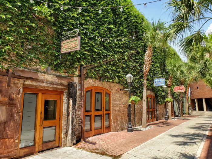 Slightly off the beaten path, Hutson Alley -- running between Hutson and John Streets -- is home to a row of restaurants.