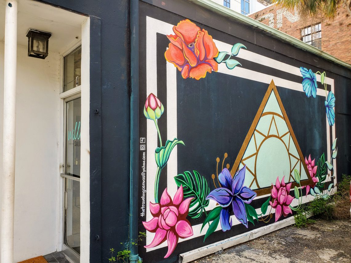 Art shows up in all sorts of forms, sizes and manner all around Charleston. This mural can be found on the side of a hair salon on Liberty Street.