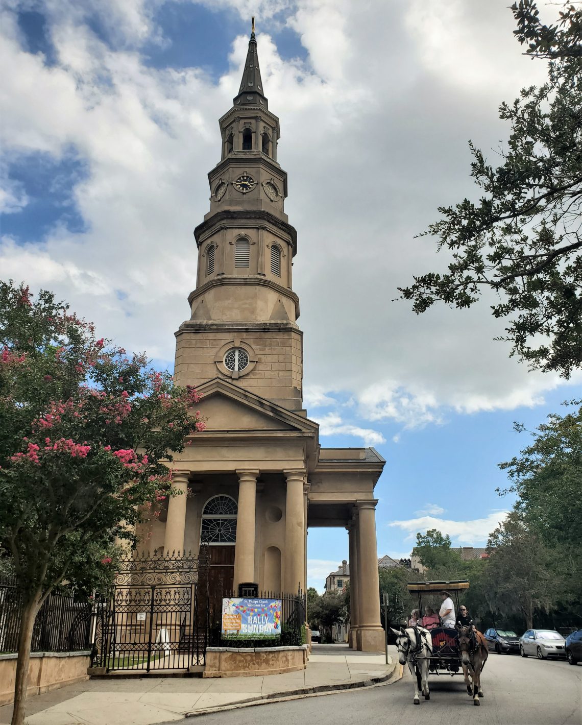 A classic view of St. Philip's and Church Street. Not only is the steeple beautiful, it one served as the last lighthouse in a range of lighthouses used to guide sailors into Charleston.