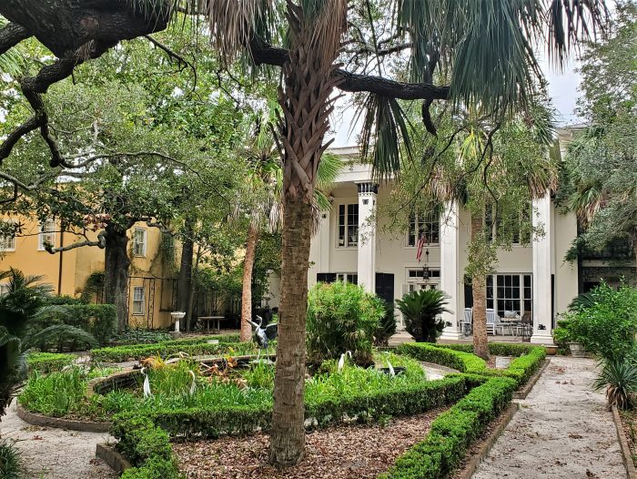 This c. 1839 house on Hassell Street is unusual for the neighborhood -- both because it is set so far back from the street and for its Egyptian Revival style of columns.