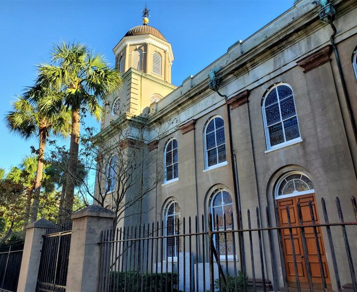 During the Civil War, the bells in the towers of First Scots Presbyterian Church were donated to the military effort. It was not until 1999 that a new bell was installed in the north tower, seen here. (It's actually a bell made in 1814, but new to First Scots.) The south tower still does not have bells, as it is not structurally sound enough (no pun intended) to bear their weight.