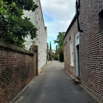 The view from Meeting Street into St. Michael's Alley...