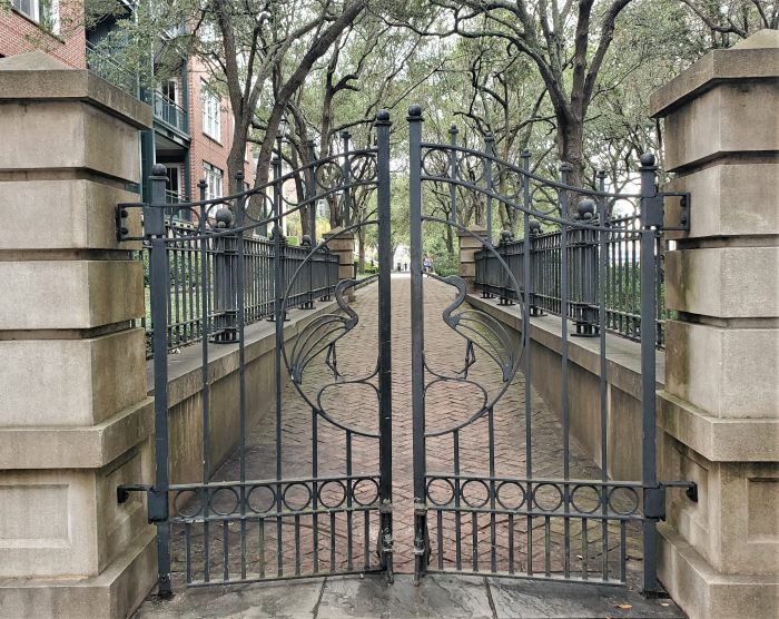 These beautiful heron gates guard one of the entrances to Waterfront Park. You can pass through them off Concord Street.