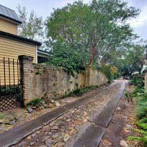 This beautiful alley, Longitude Lane, was created in 1788. It was developed to cut through some larger blocks of land, thereby opening them up for future development. Today, from East Bay a car can make it about halfway through, and then if you want to get to Church Street, you have to be on foot.