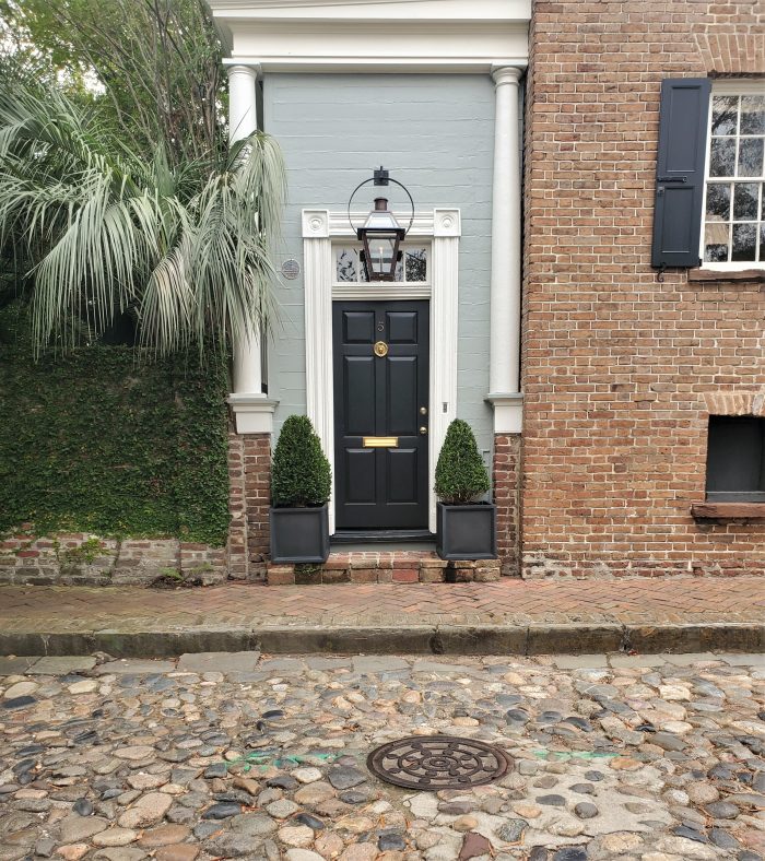 This very cool door can be found on Maiden Lane, one of the eight active cobblestone streets in Charleston.