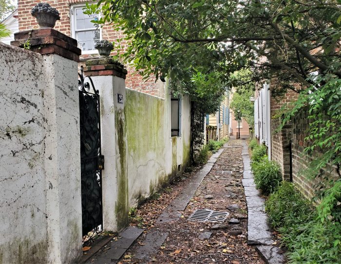 Longitude Lane is a colonial era thoroughfare that runs between East Bay and Church Street. Beautiful.