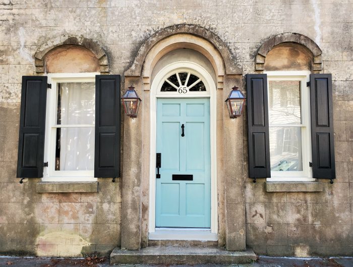 A beautiful entrance to an 1840 house on Bull Street -- right across the street from 60 Bull Cafe.