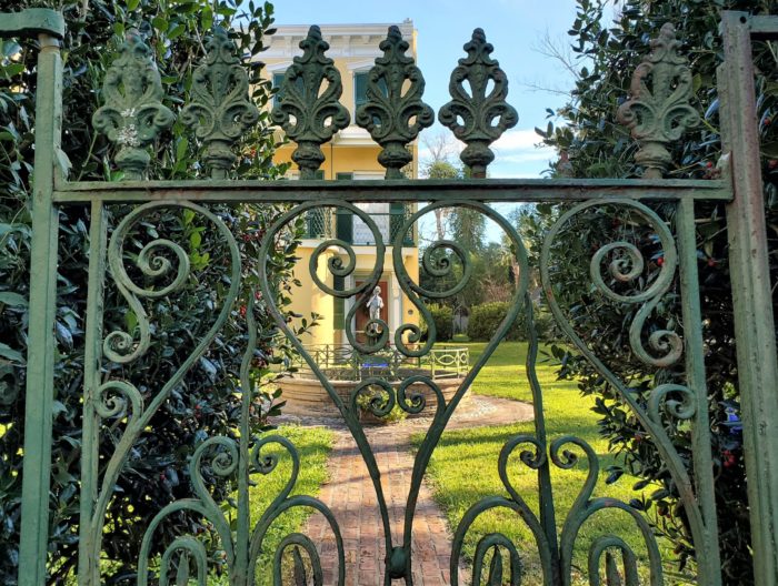 This beautiful gate guards a handsome c. 1850 house on Bull Street