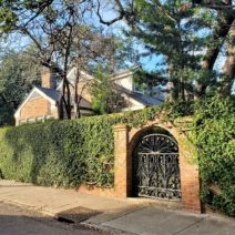 This beautiful sunlit wall and gate can be found on Gibbes Street -- which not named after the benefactor of the wonderful Gibbes Museum of Art.