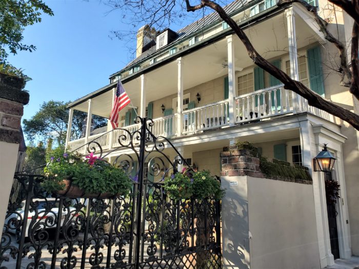 Built before 1739, the William Elliot House on King Street is one of Charleston's oldest single houses. Included in its interesting history is that in 1763 it served as a boarding school for young ladies. Now a private home, its beautiful gates always host some pretty flower boxes.