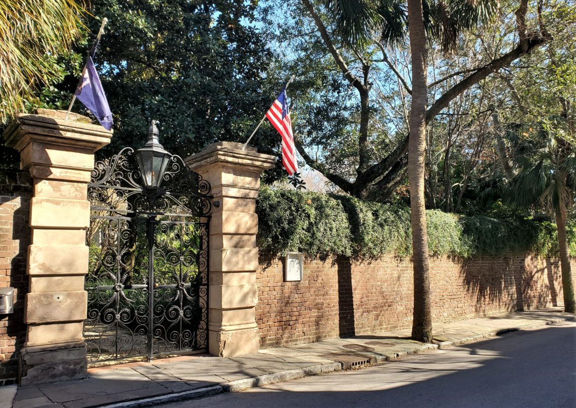 Built before 1810, the house behind this beautiful wall on Legare Street is known as the Sword Gate House -- named after its iconic gate made by the master ironworker Christopher Werner. 