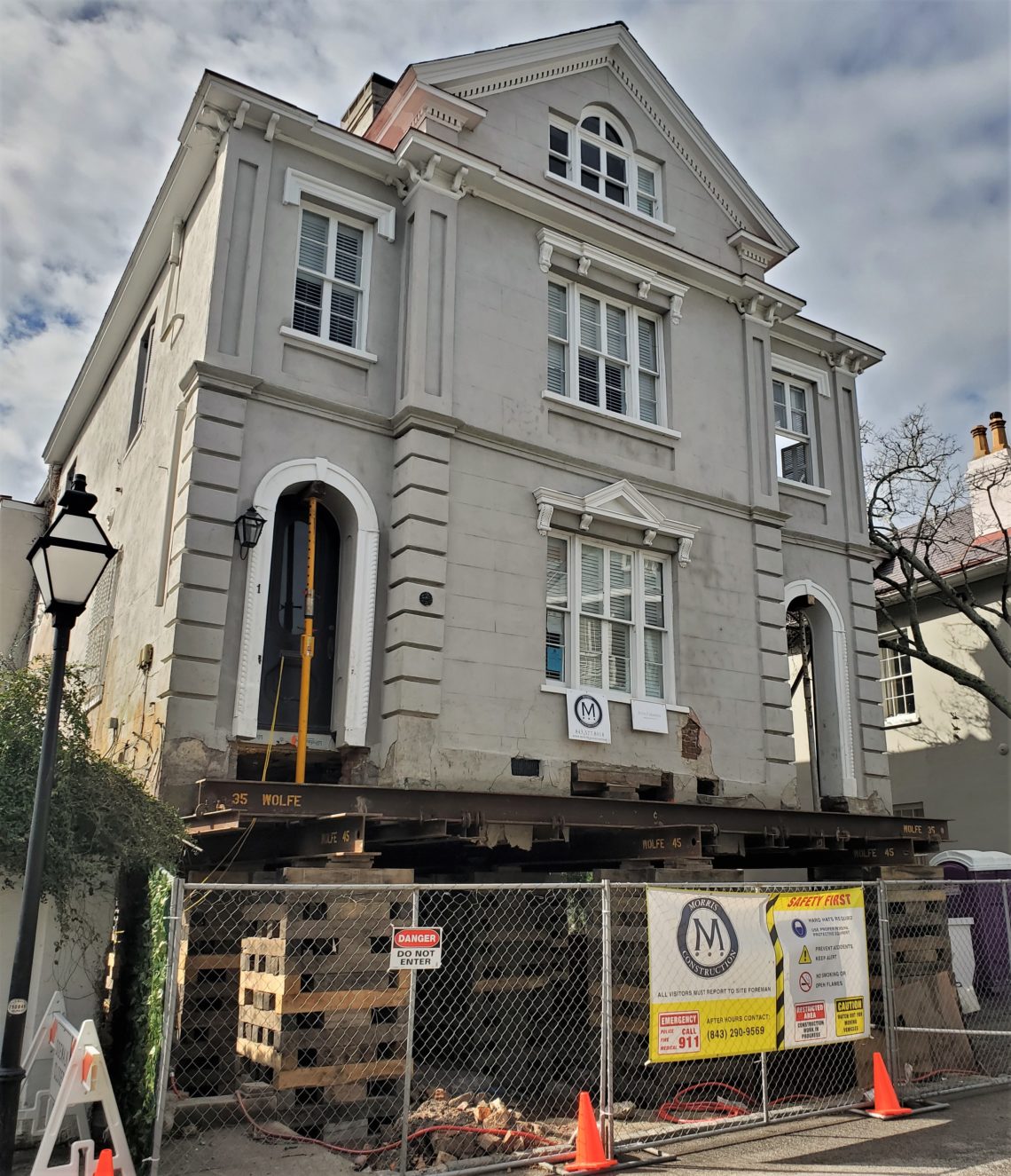 This house on Water Street has been sitting in the same spot since 1857. Now, because of flooding and rising sea levels, it and other houses around Charleston are being raised to make them safer from water. This is one of the most impressive I've seen so far.