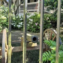 This cannon was discovered under a house on Tradd Street when the house was being renovated. It's now on display in the front yard for all to see.