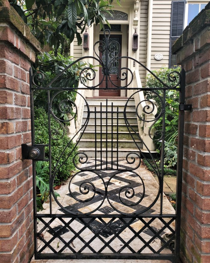 A beautiful gate, walkway and entrance on Tradd Street -- one of the few streets that full transverses the peninsula.