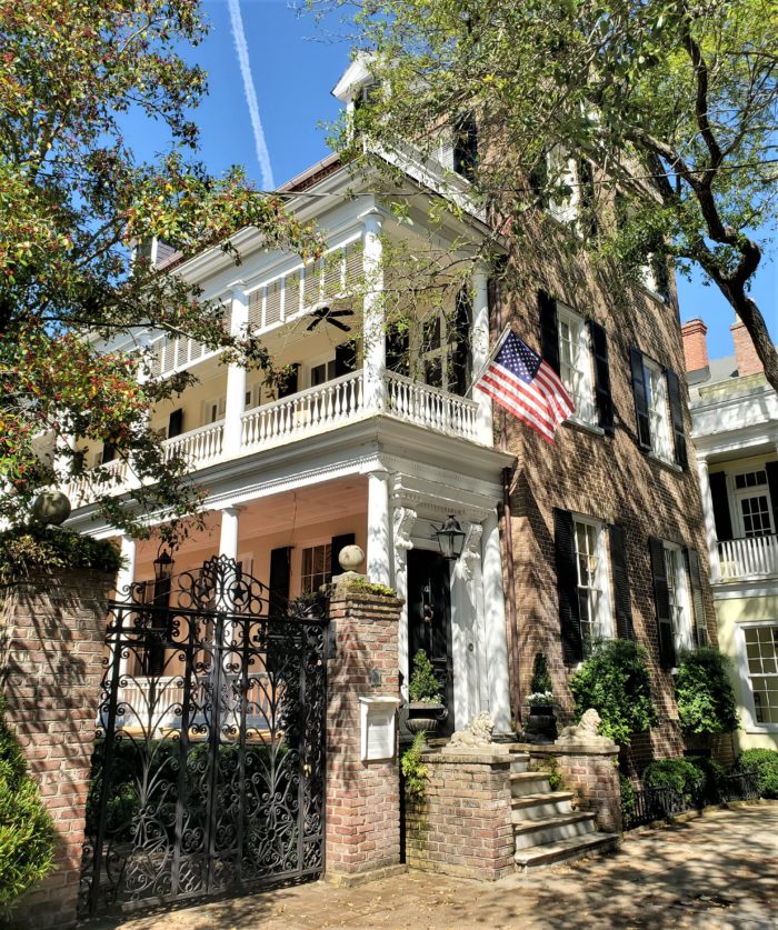 This handsome house on Tradd Street was built in 1850 by William Bee. Among other activities, Bee owned the leading blockade running business during the Civil War.